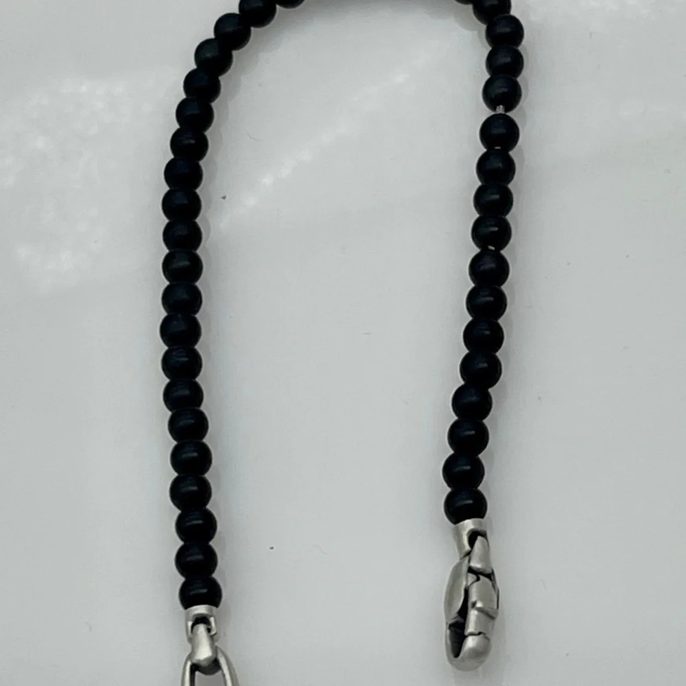 David Yurman Black Beaded Bracelet with Silver Clasp - Picture 4 of 4